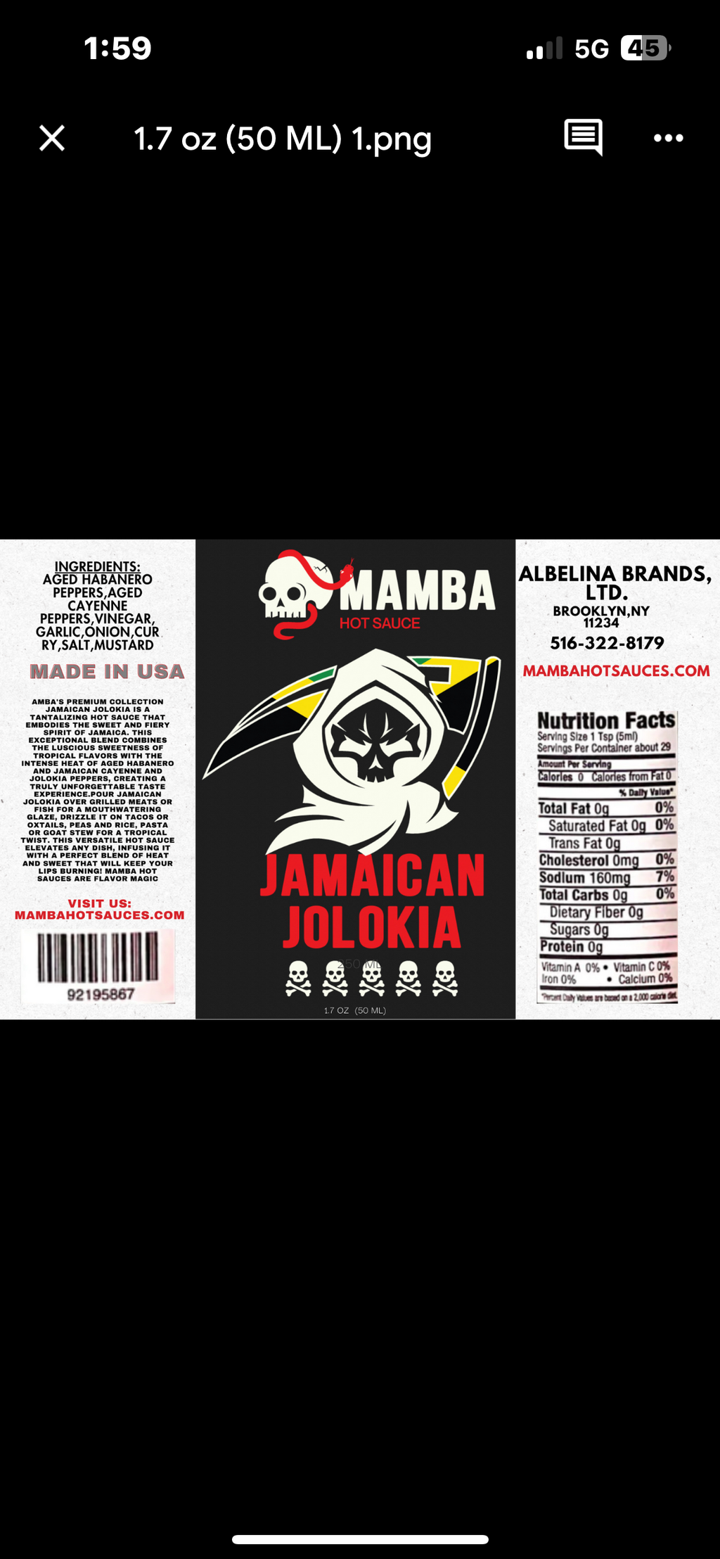 MAMBA Mini Jamaican Jolokia 6 Pack 1.7 OZ
