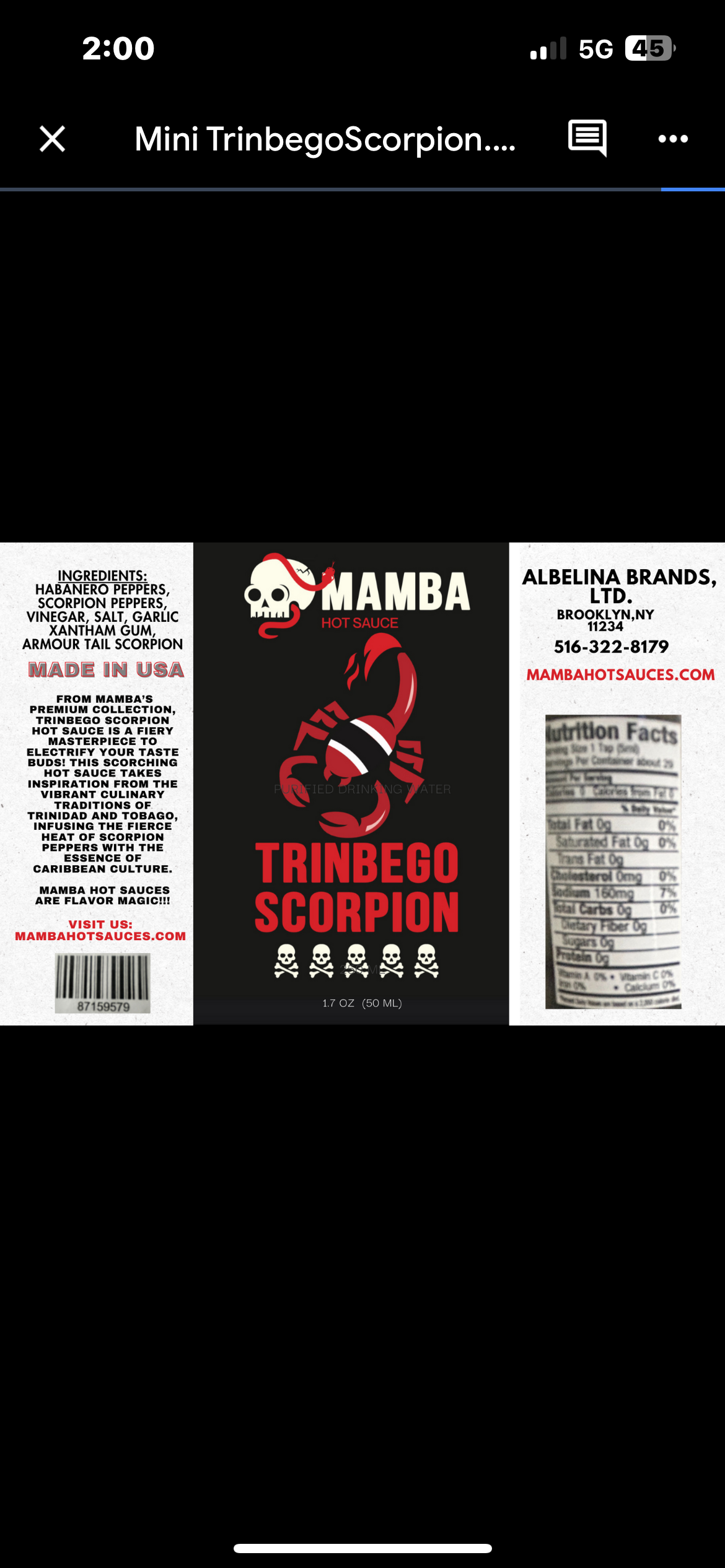 MAMBA Minis Trinbego Scorpion 6 Pack 1.7 OZ