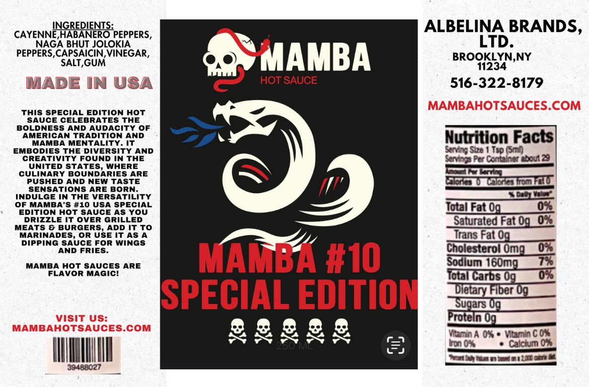 MAMBA Mini #10 Special Edition Hot Sauce 1.7 OZ 6 Pack