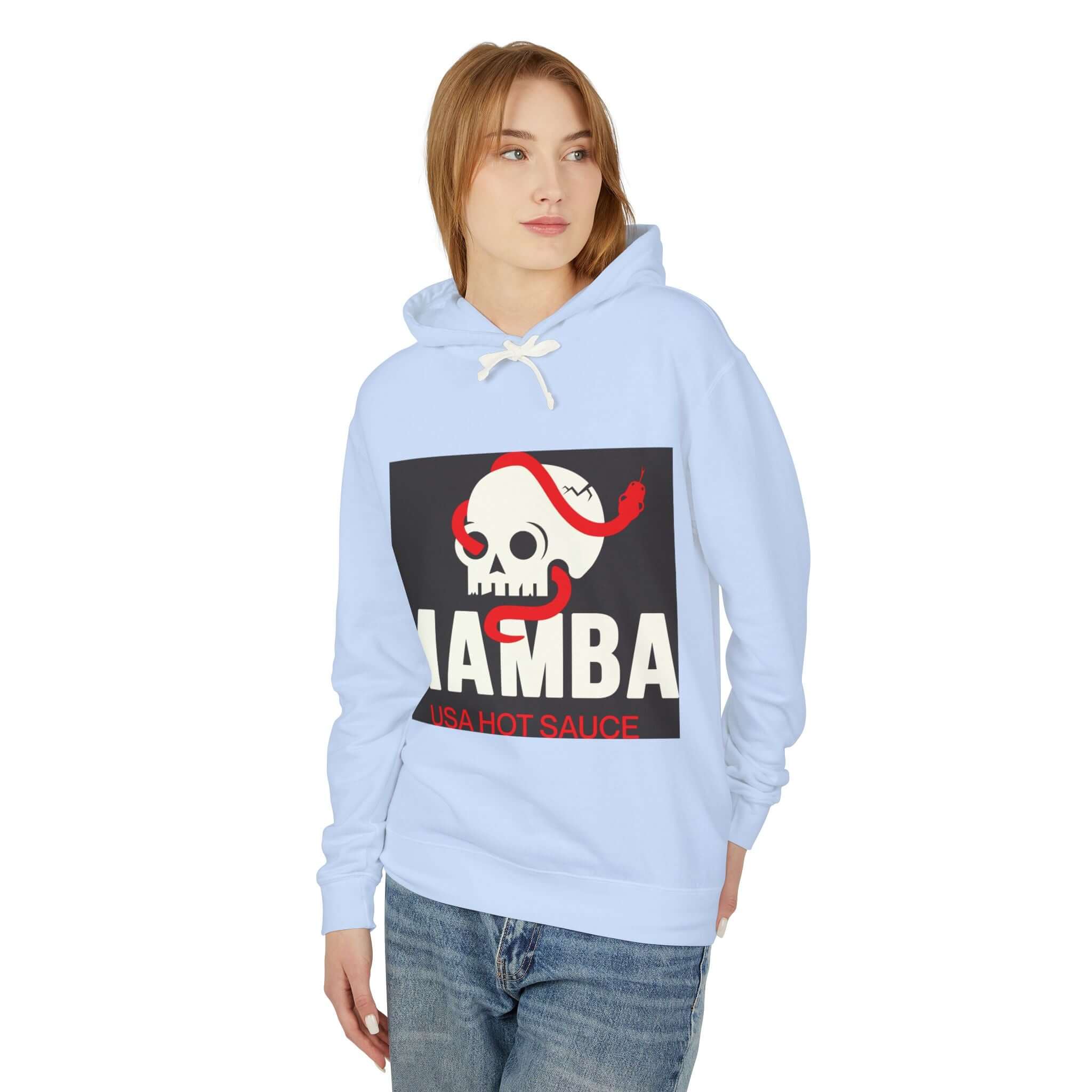Hot Sauce Hoodie — "Mamba" Skull & Pepper Graphic Lightweight Hoodie