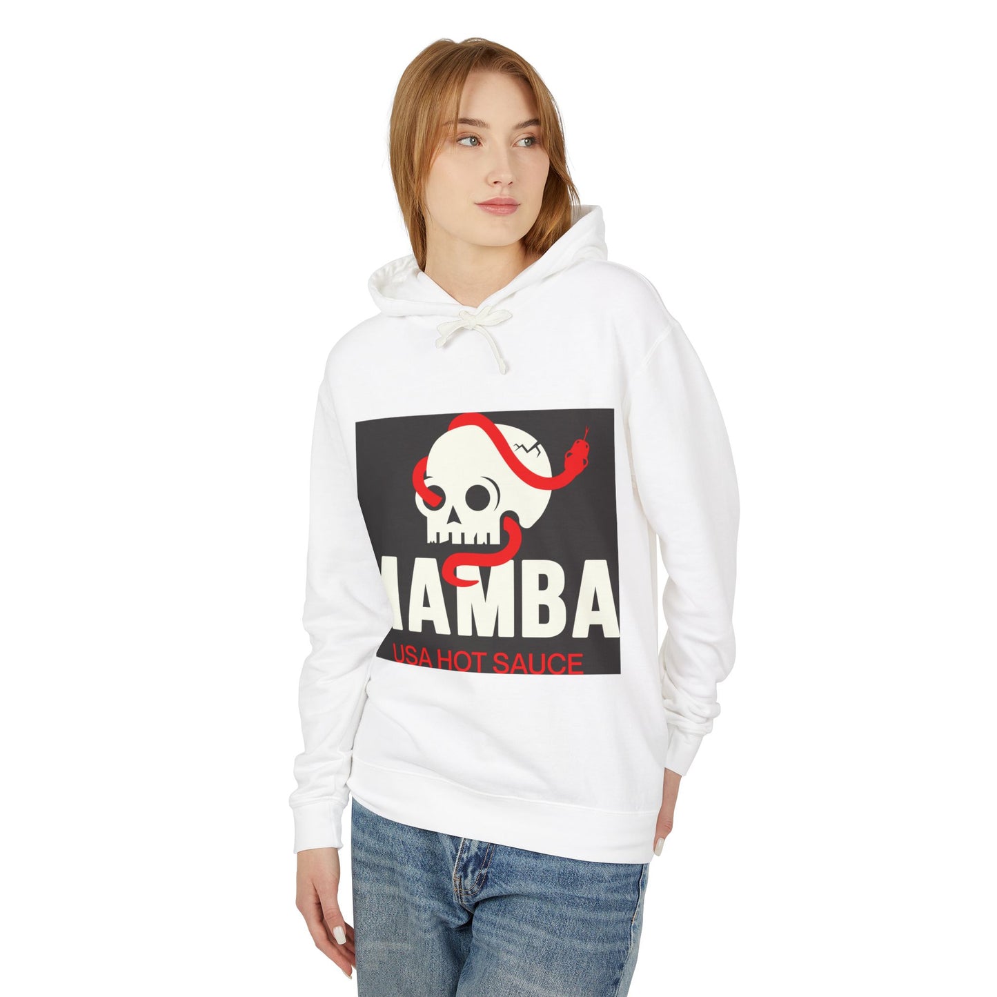 Hot Sauce Hoodie — "Mamba" Skull & Pepper Graphic Lightweight Hoodie