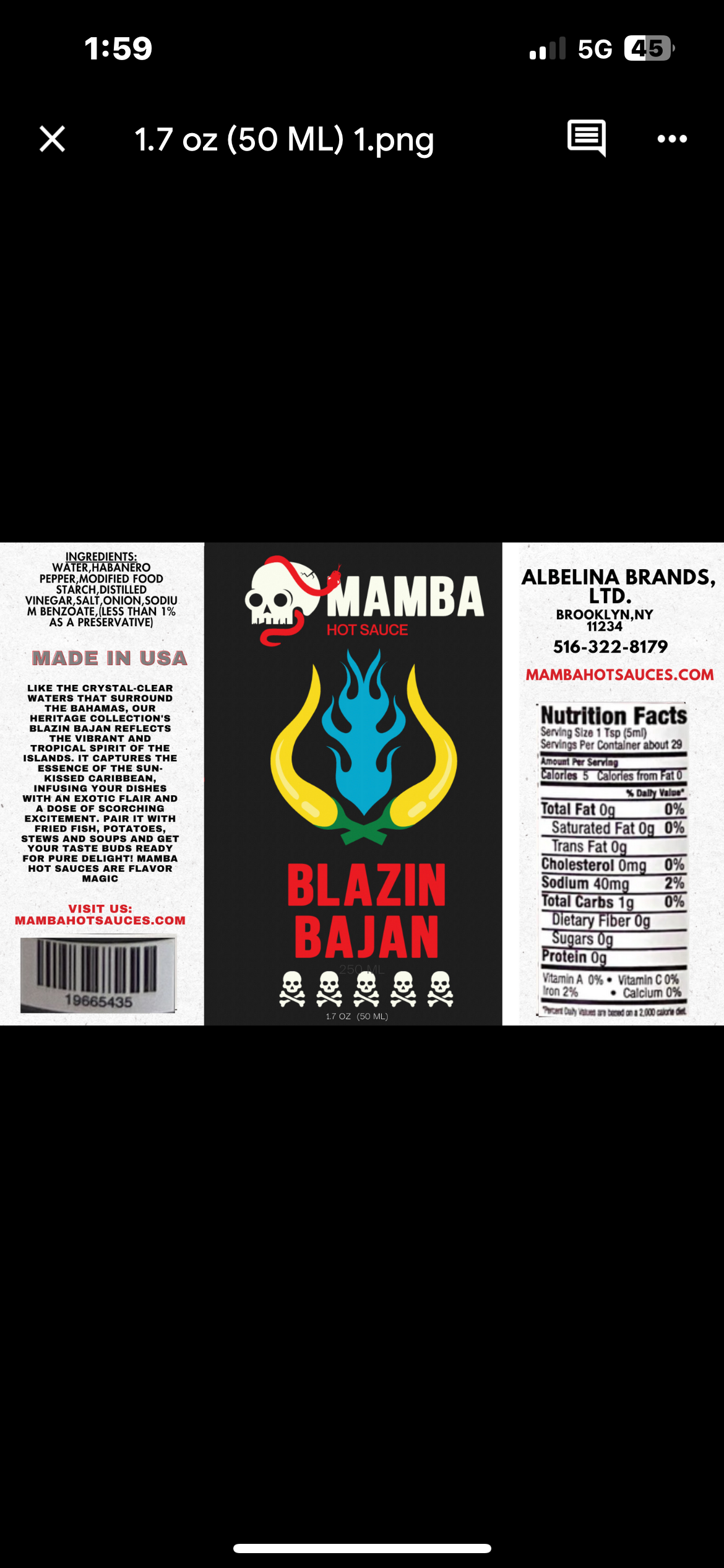 MAMBA Mini Blazin Bajan Travel Size 1.7 OZ 6 Pack