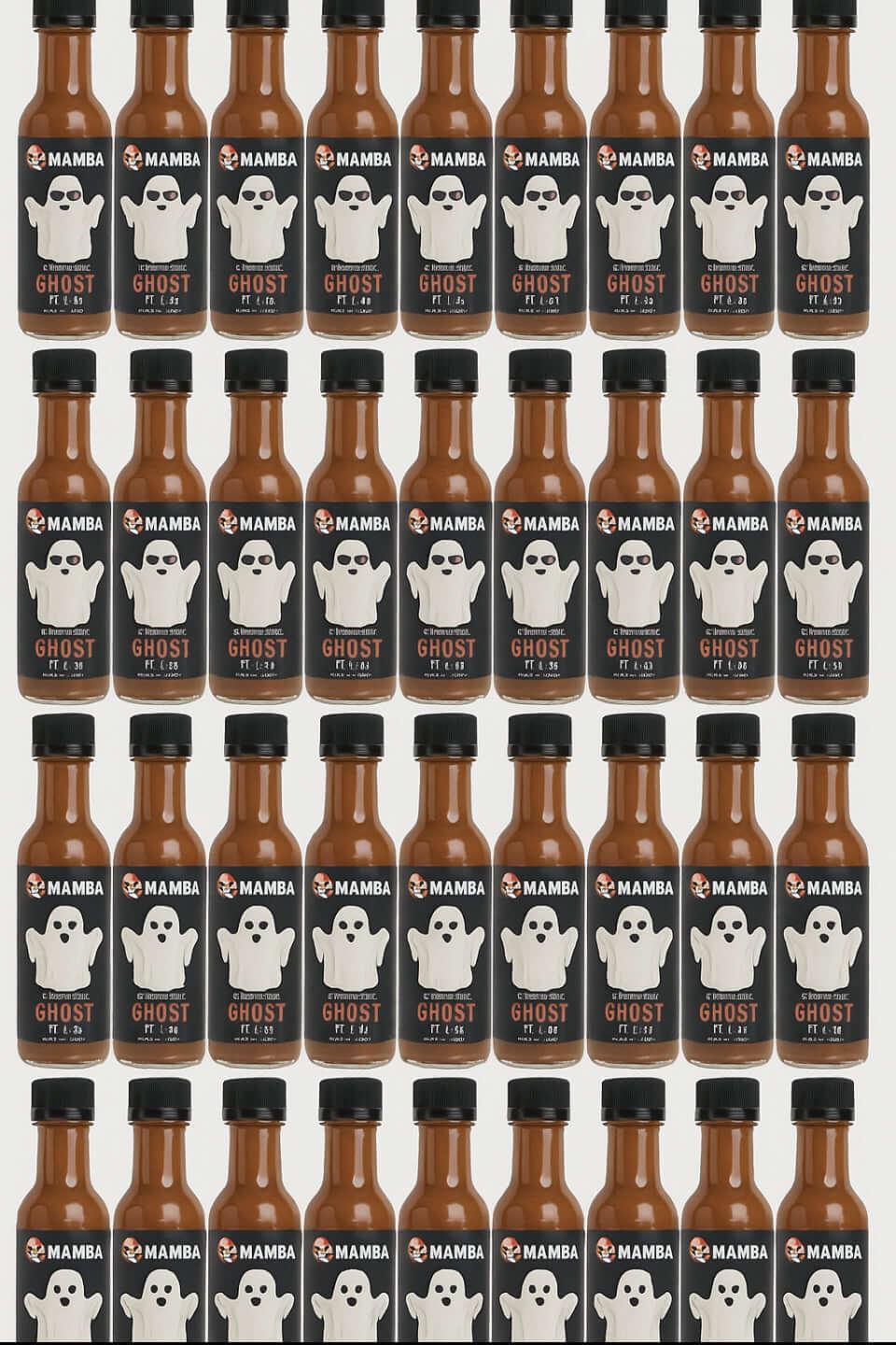 MAMBA Mini 48 pack of 1.7 OZ Individual USA Ghost Hot Sauces