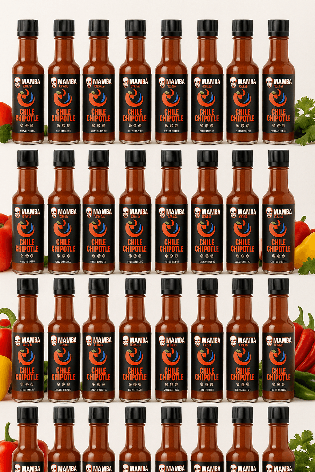 Chile Chipotle 48 Pack Mini 1.7 Ounce plastic bottles