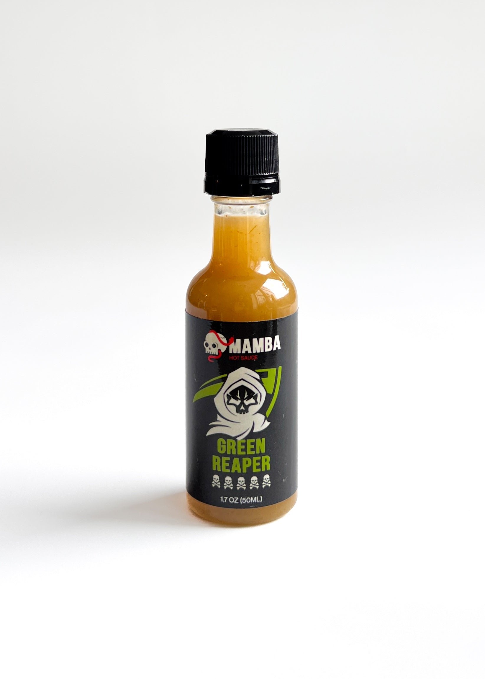48 Individual Mini 1.7 OZ MAMBA Green Reaper Premium Hot Sauce
